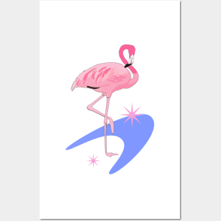 Flamingo MCM Retro Shapes Midcentury Modern Posters and Art